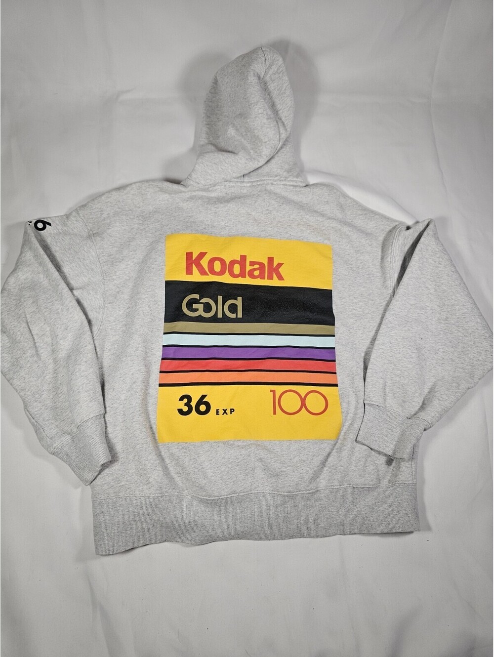 H&M Kodak Gold 100 Film Oversized Hoodie Grey Mens M Graphic Sweatshirt